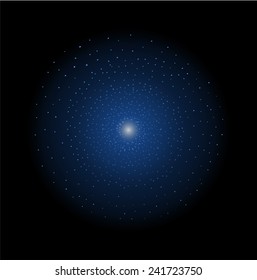 Deep space galaxy star shining. Dark blue color. Vector clip art effect isolated on black