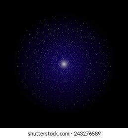 Deep space galaxy star shining. Dark violet color. Vector clip art effect isolated on black