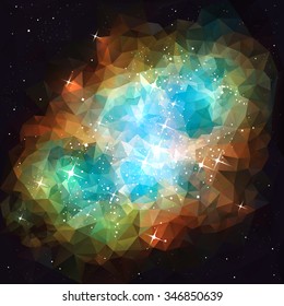 Deep Space Nebula. Low Poly.