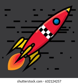 The deep space rocket illustration A