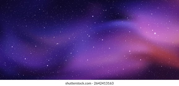 Deep space with stars and nebulae. Cosmic galaxy background. Astronomical universe exploration and science concept.