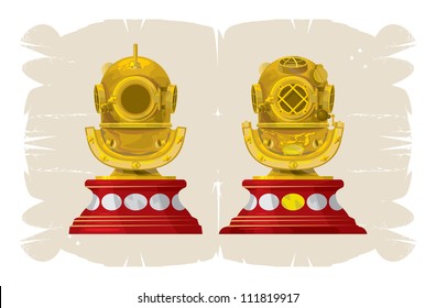 Deep space suit helmet, vector