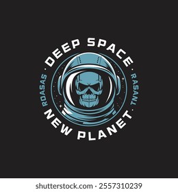 Deep space t shirt design withe black background