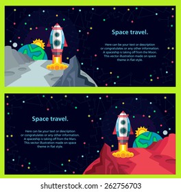 Deep space. This vector illustration made on space theme in flat style.  