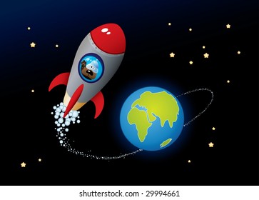 Deep Space. Vector Cartoon Image.