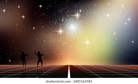 Deep space vector illustration. Background for presentation, landing page, booklet, banner
