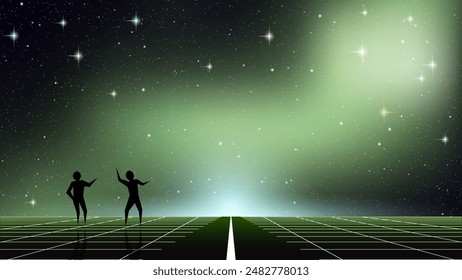 Deep space vector illustration. Background for presentation, landing page, booklet, banner
