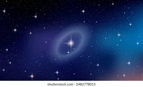 Deep space vector illustration. Background for presentation, landing page, booklet, banner