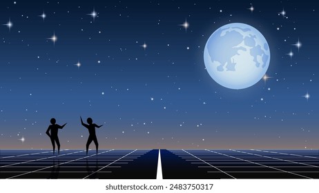 Deep space vector illustration. Background for presentation, landing page, booklet, banner