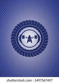 deep squat icon with denim texture