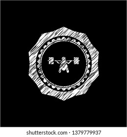 deep squat icon drawn with chalkboard texture