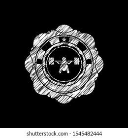 deep squat icon drawn on blackboard