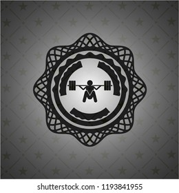 deep squat icon inside black badge