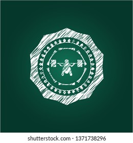deep squat icon inside chalk emblem