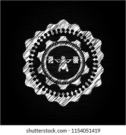 deep squat icon inside chalkboard emblem