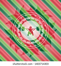 deep squat icon inside christmas badge background.
