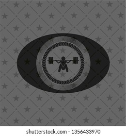 deep squat icon inside realistic dark emblem