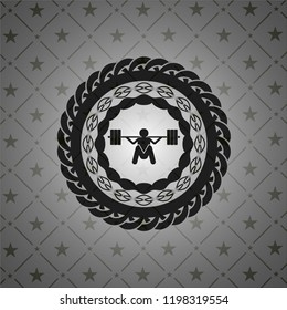 deep squat icon inside retro style black emblem
