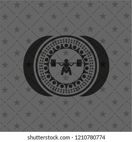 deep squat icon inside retro style black emblem