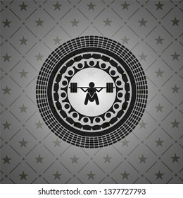 deep squat icon inside retro style black emblem