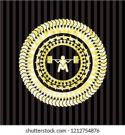 deep squat icon inside shiny emblem