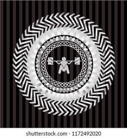 deep squat icon inside silver shiny badge
