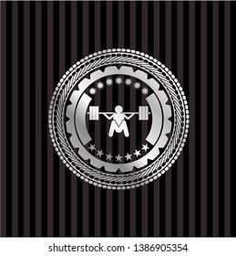 deep squat icon inside silver shiny emblem