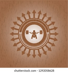 deep squat icon inside wood emblem