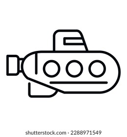 Deep submarine icon outline vector. Sea ship. Sub military