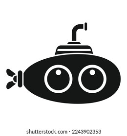 Icono submarino profundo simple vector. Barco marino. Marítimo lindo