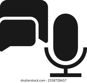 Deep Talk Chat Illustration Icon With Mic and Chat Symbol Icon Set Vector Isolated. EPS 10 Format Suitable For Podcast Modern Digital Logo for Broadcasting and Branding