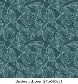 Deep Teal Abstract Organic Seamless Pattern