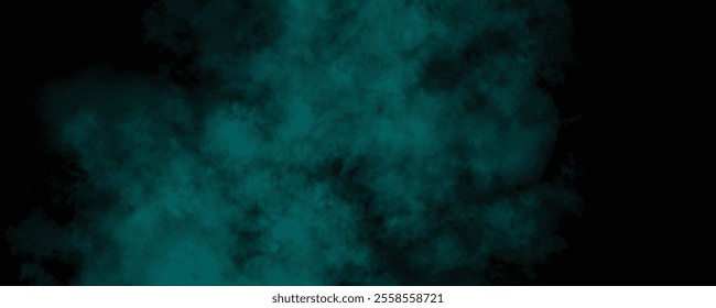 Deep Teal Smoke and Haze Clouds Intertwining to Form an Enigmatic and Beautiful Abstract Background for Designs
