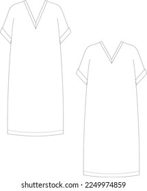 vestido de cuello v profundo, vestido largo de hombro