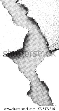 Deep vertical crack splits white textured surface showing dark separation below