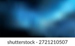 Deep vertical reeded glass texture, blue black gradient with frozen refraction. Ribbed pattern background, vector illustration