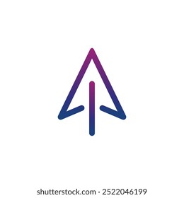 Deep violet arrow logo, icon, vector illustration