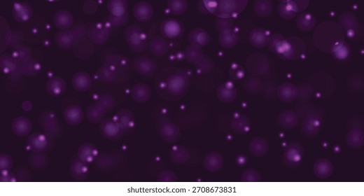 Deep Violet Bokeh Lights Abstract Background with Glowing Particles