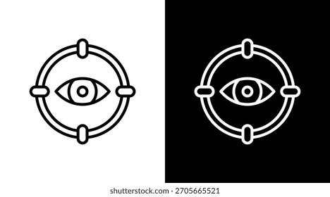 Deep Vision Outline White Icon Set Design