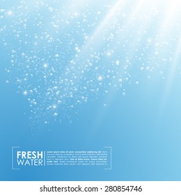 Deep Water Bubbles Illuminated By Rays Of Light Vector Illustration