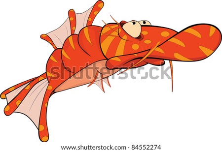 Deep water fish.Coral small fish. Cartoon