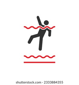Diseño vectorial de signo de icono de agua profunda