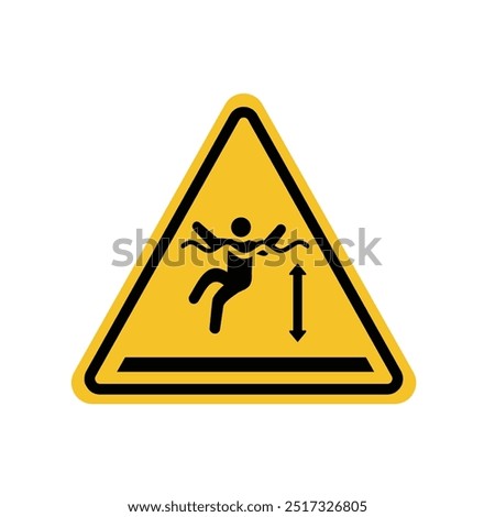 deep water warning sign on yellow triangle board. Suitable for posters and web icons