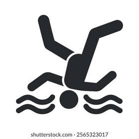 Deep water warning sign vector illustration