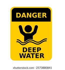 deep water warning sign, watch out for drowning