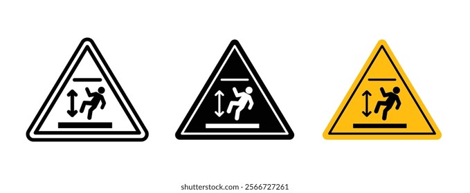 Deep water warning signs vector collection pack