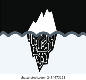Deep web and dark web circuit illustration
