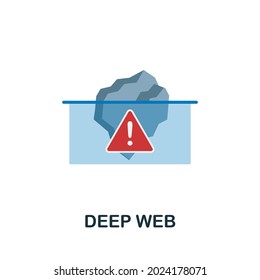 Deep Web flat icon. Colored sign from dark web collection. Creative Deep Web icon illustration for web design, infographics and more