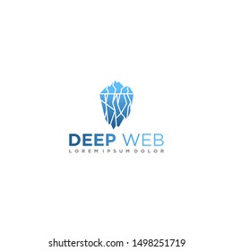 Deep web logo iceberg for modern business technology