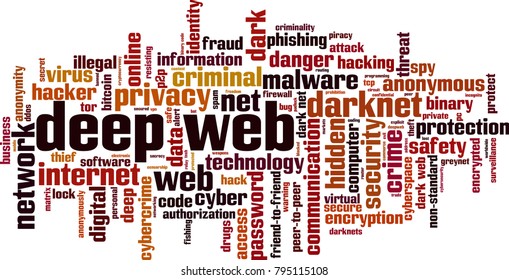Deep web word cloud concept. Vector illustration